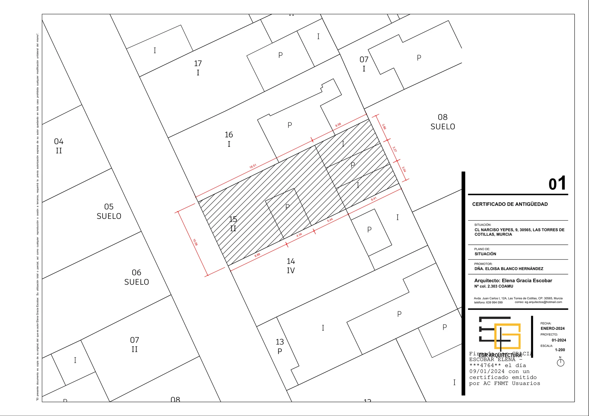 Plano de emplazamiento de la vivienda